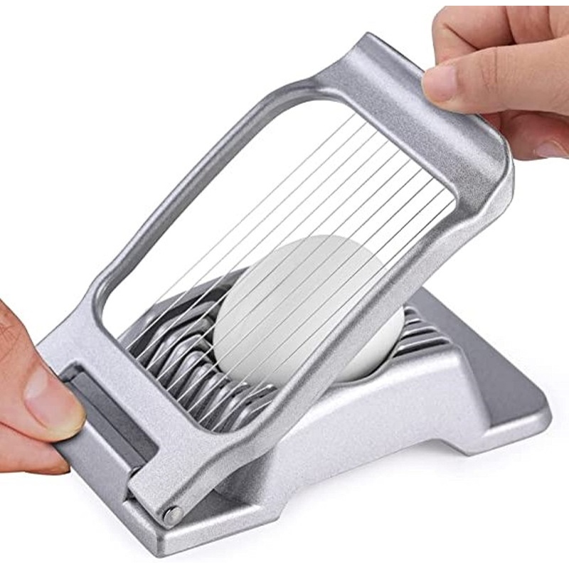 Aluminum Square Egg Slicer 5-1/4″ x 3-1/8″ x 1″ – Multipurpose Heavy Duty Egg Slicer Egg Cutter for Hard Boiled Eggs Strawberry Slicer Egg Dicer Soft Fruit Mushroom