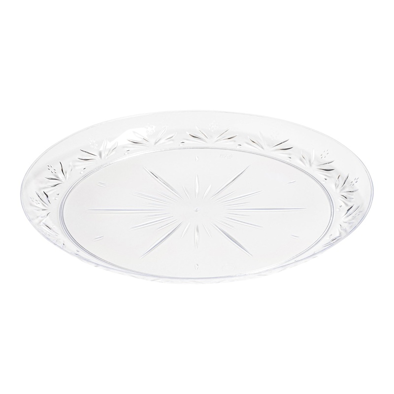 Clear Floral Round Disposable Plastic Pastry Plates (6.25″)