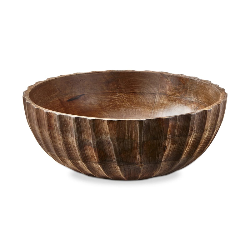 Fluted Wood Bowl