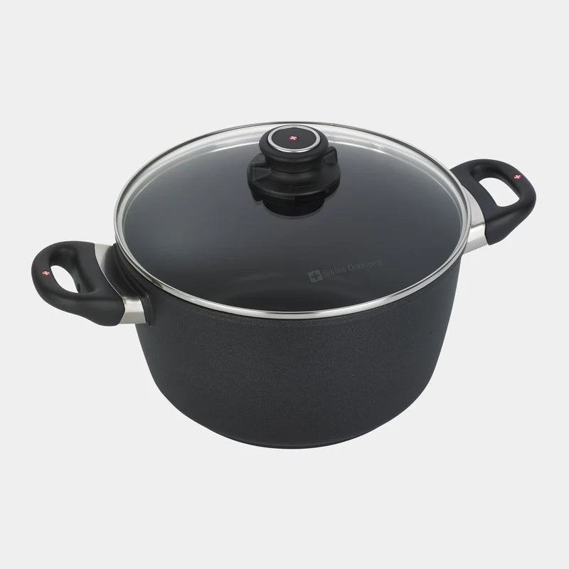 Swiss Diamond – XD Nonstick Stockpot with Glass Lid – INDUCTION