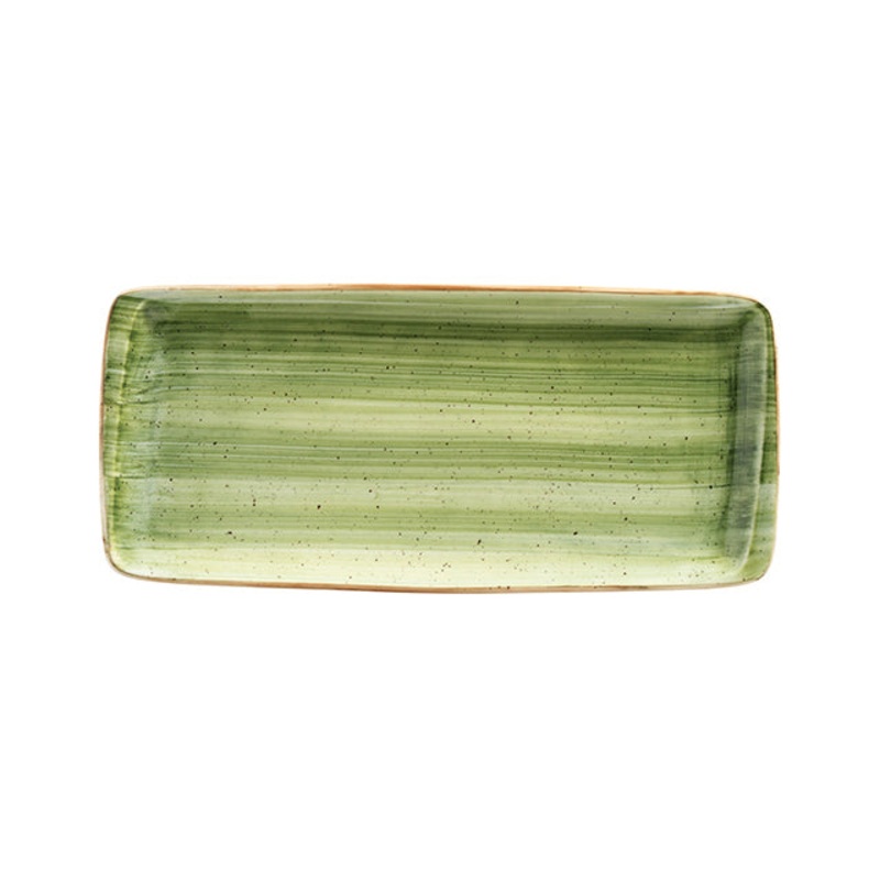Therapy 13.5″ x 6″ x h:0.75″ Rectangular Green Porcelain Platter