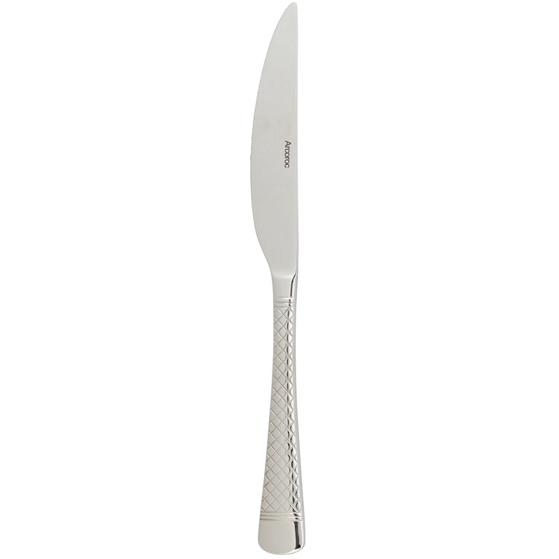 Arcoroc FL004 Leila 9″ 18/0 Stainless Steel Heavy Weight Solid Handle Dinner Knife by Arc Cardinal – 12/Pack
