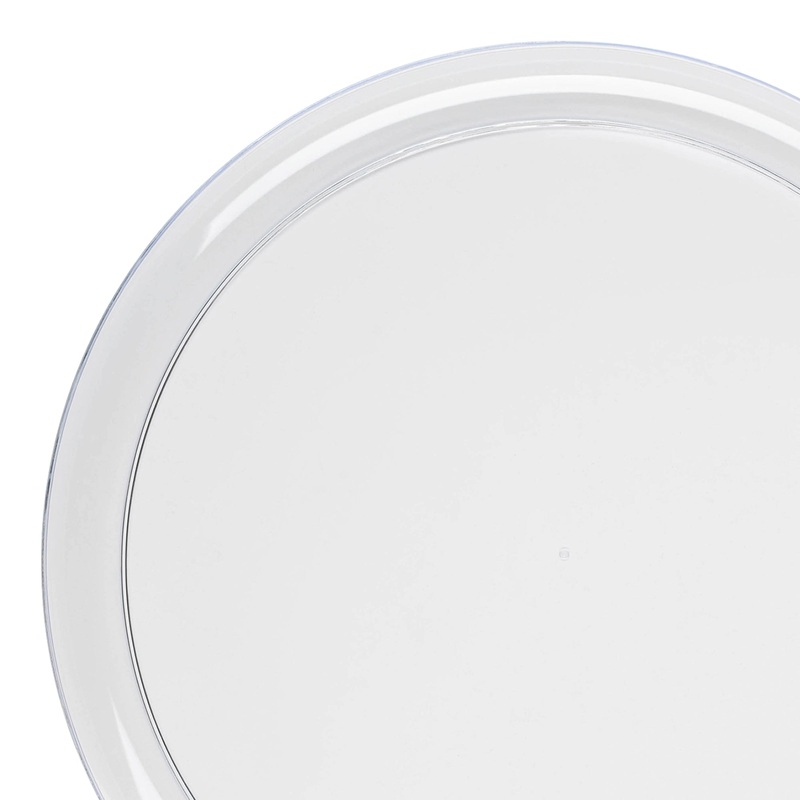 Clear Flat Round Disposable Plastic Appetizer/Salad Plates (8.5″)