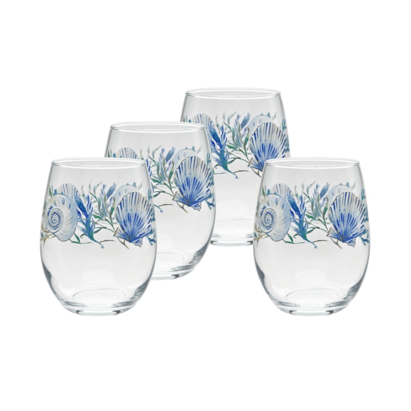 Coastal Shores 15 oz. Stemless Wine Glass  Set of 4