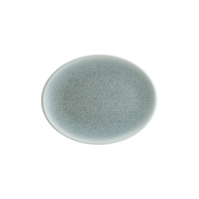 Luca Ocean Matte 12.25″ x 9.5″ x h:1″ Oval Blue Porcelain Platter