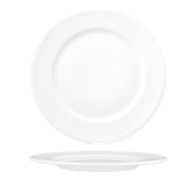 Porcelain Saturn dia.12.5″ Round White Porcelain Plate