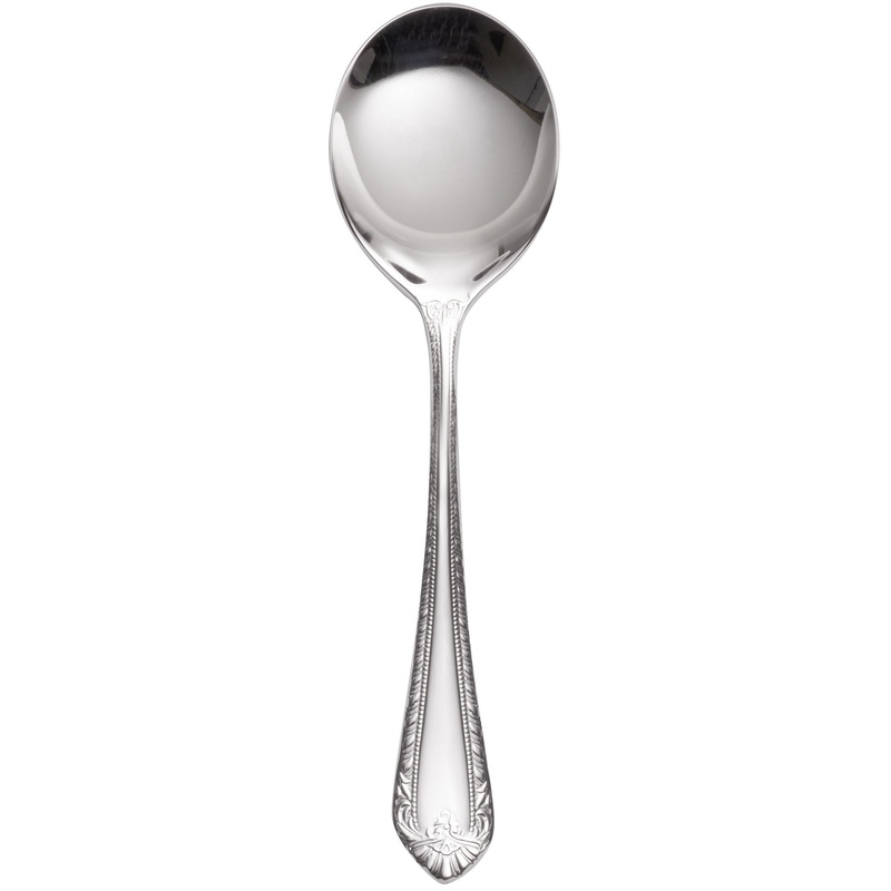 Reed & Barton RB120-016 London 5 1/2″ 18/10 Stainless Steel Extra Heavy Weight Bouillon Spoon – 12/Pack