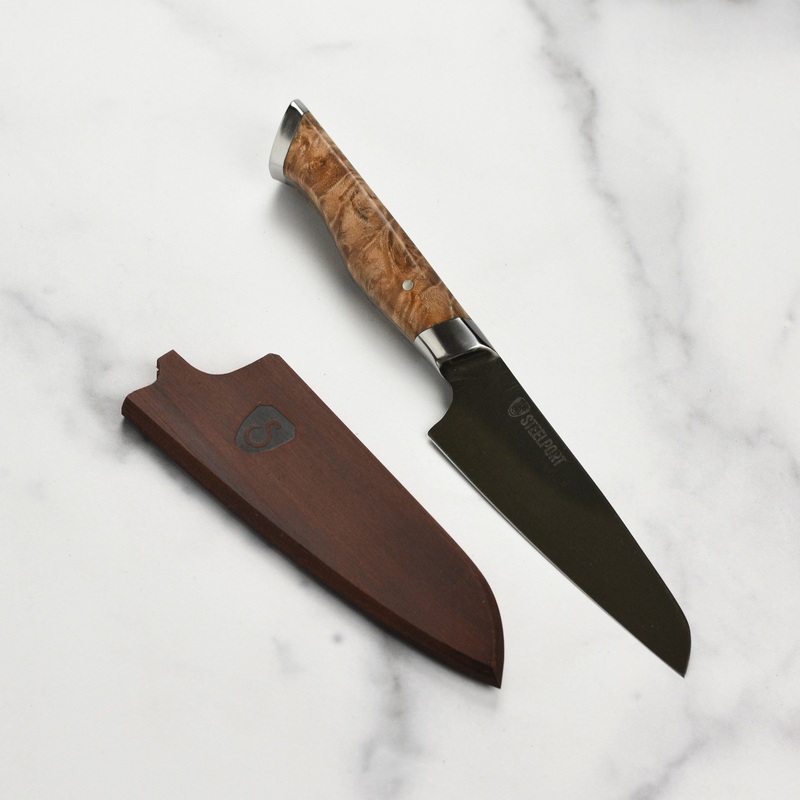 Steelport Carbon Steel 4″ Paring Knife with Oregon Maple Magnetic Sheath