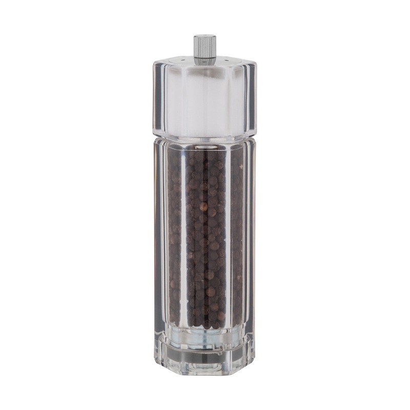 Trudeau Octo 6.5-Inch Combination Pepper Mill and Salt Shaker, Acrylic