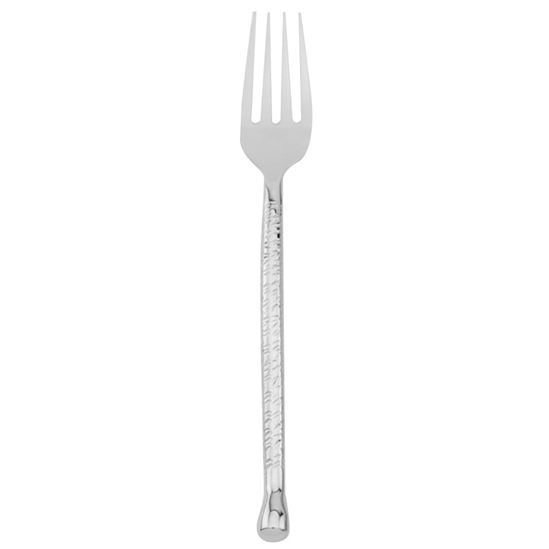 Walco 5806 Nouveaux Hammered 7 3/4″ 18/10 Stainless Steel Extra Heavy Weight Salad Fork – 12/Pack