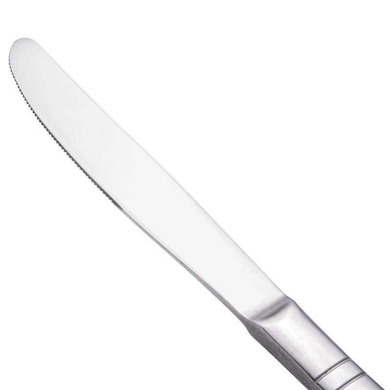 Walco 8045 Art Deco 8 3/4″ 18/10 Stainless Steel Extra Heavy Weight Dinner Knife – 12/Pack