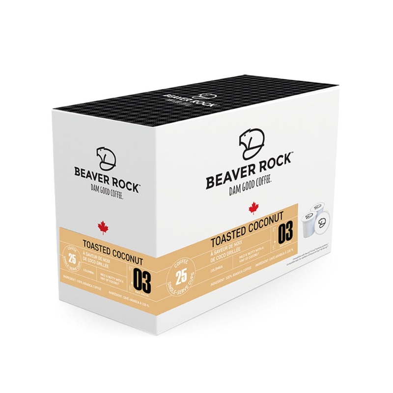 Beaver Rock Toasted Coconut Single-Serve Coffee Pods (Box of 25)