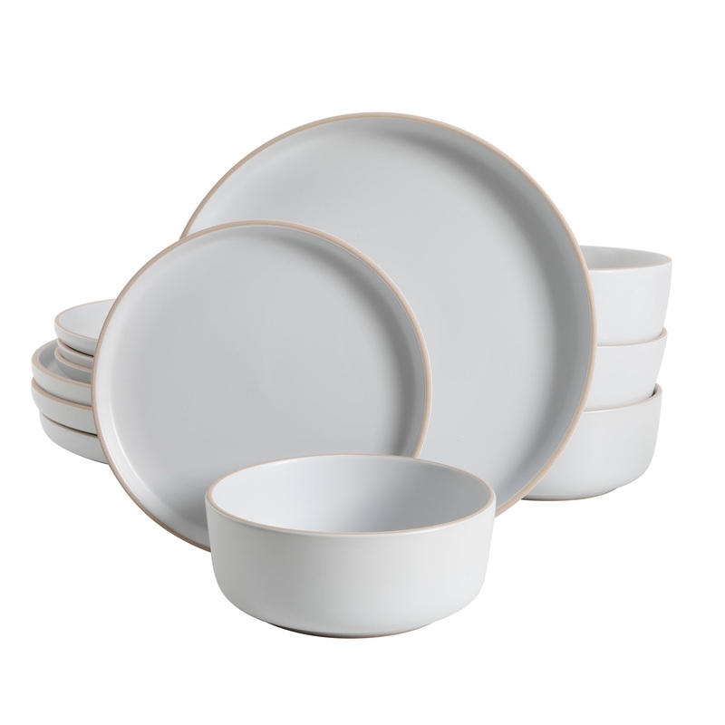 Gibson Home Everyday Essential 12-Piece Stoneware Dinnerware Set