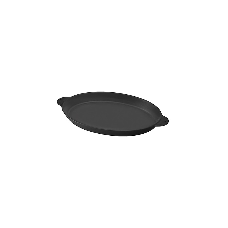 Cast Iron 9.75″ x 7.25″ x h:1″ Oval Black Cast Iron Pan