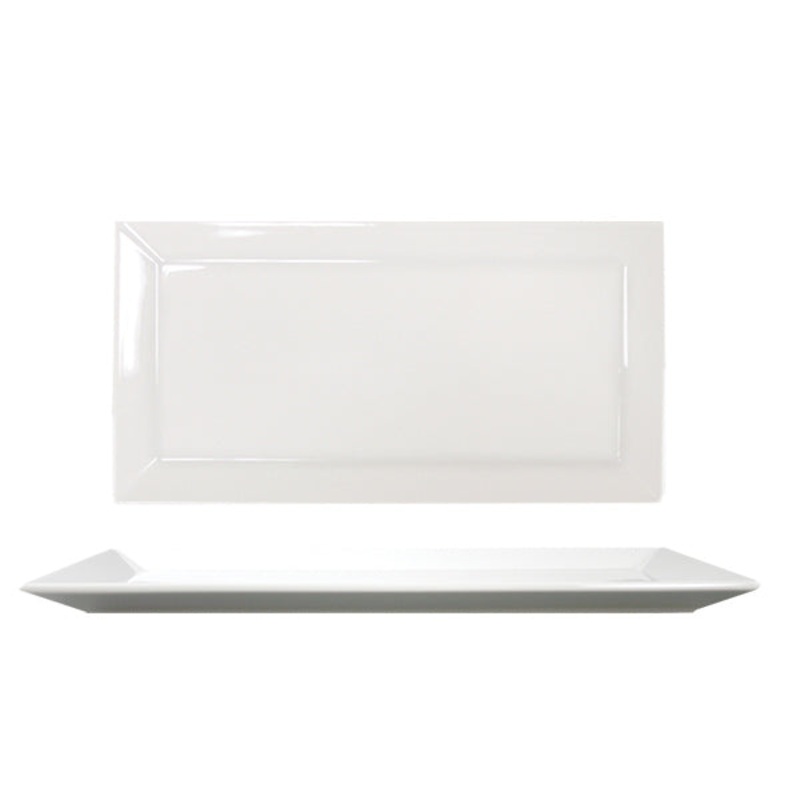 Porcelain Merid 13.5″ x 7″ x h:0.75″ Rectangular White Porcelain Platter