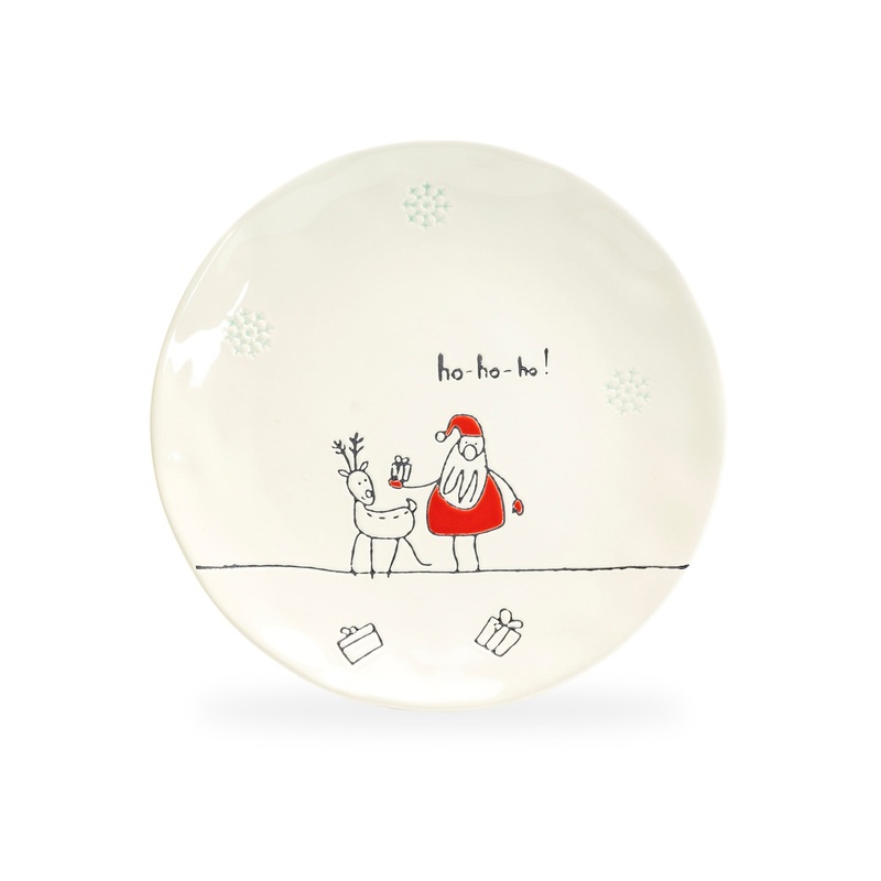 Santas Reindeer Gift Dessert Plate