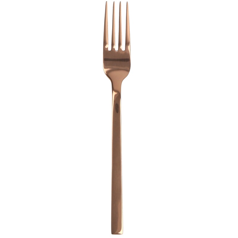 Walco RG0905 Semi 7 3/8″ 18/10 Rose Gold Stainless Steel Extra Heavy Weight Dinner Fork – 12/Pack