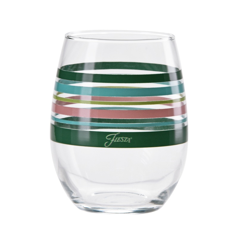 15 oz. Fiesta Tropical Stripes Stemless Wine  Set of 4