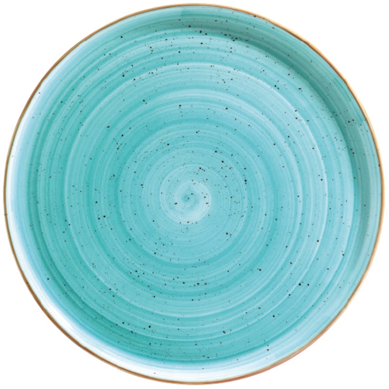 Aqua dia.12.75″ Round Blue Porcelain Plate