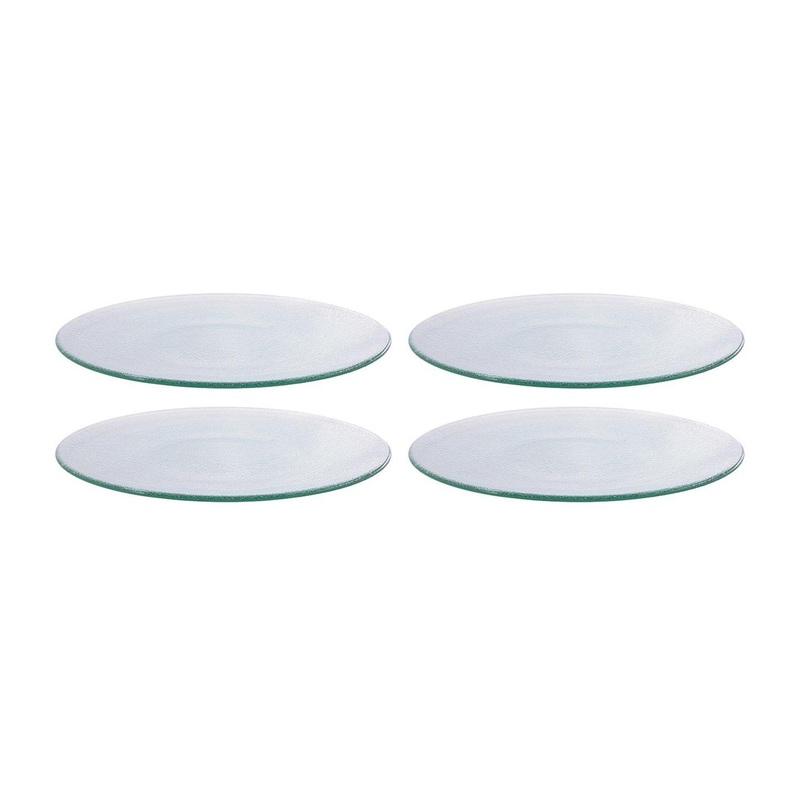 Glass Dinnerware dia.6″ Round Clear Glass Plate (Set of 4)
