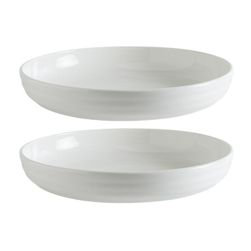 Pott dia.7.25″ h:1.75″ 22 oz. Round Warm White Porcelain Bowl (Set of 2)
