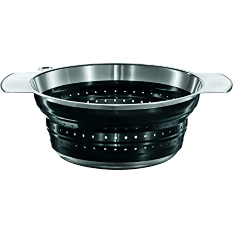 Rosle Stainless Steel Foldable Colander, Black – 9.4″