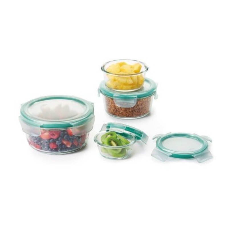 8 Pc. Glass Round Container Set