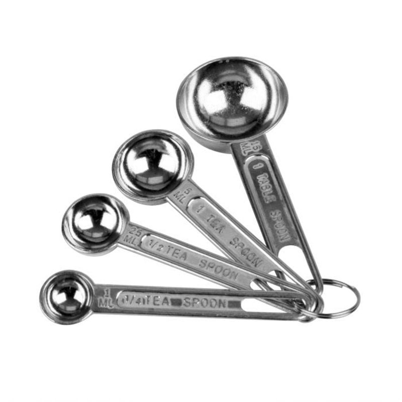 Aluminum Measuring Spoon Set – 4-Piece Multi Measurement Tool for Baking Cooking Measuring Spoon Set Kitchen Gadgets Apartment Essentials Fits in Spice Jars