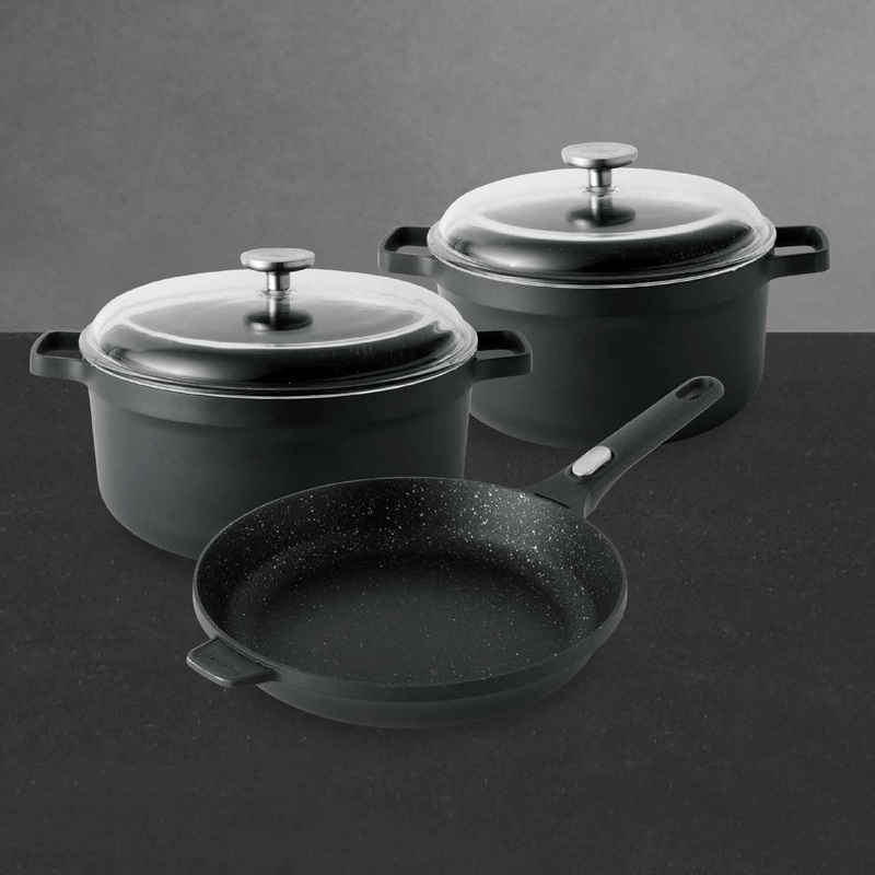 BergHOFF GEM 5Pc Nonstick Cookware Set, Black