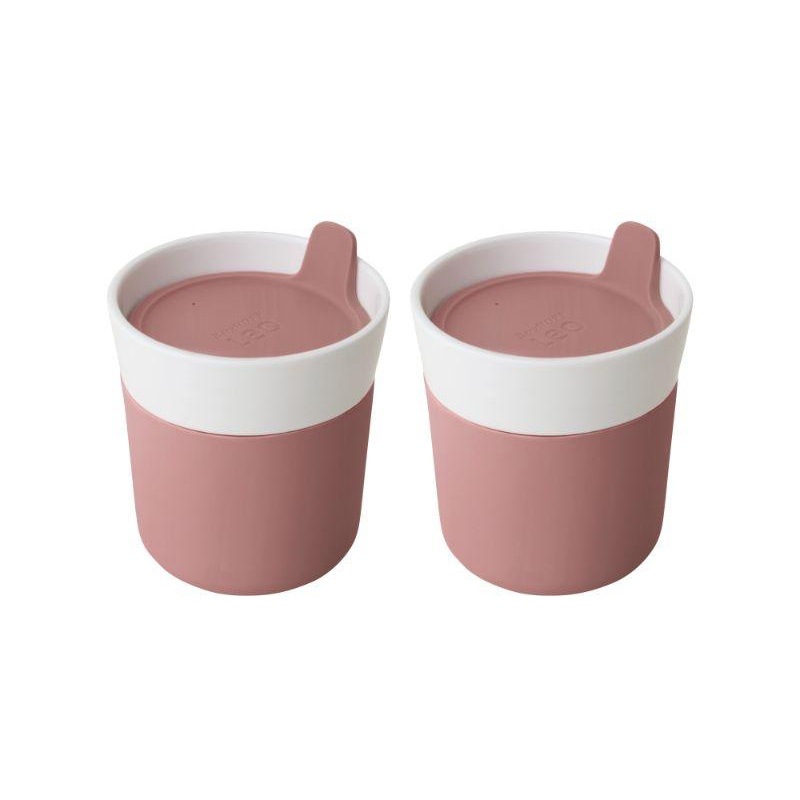 BergHOFF Leo 8.4oz. Porcelain Travel Mug, Pink, Set of 2