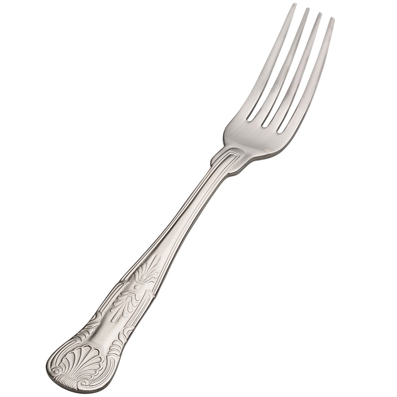 Bon Chef S2705 Kings 7 3/8″ 18/10 Stainless Steel Dinner Fork – 12/Pack