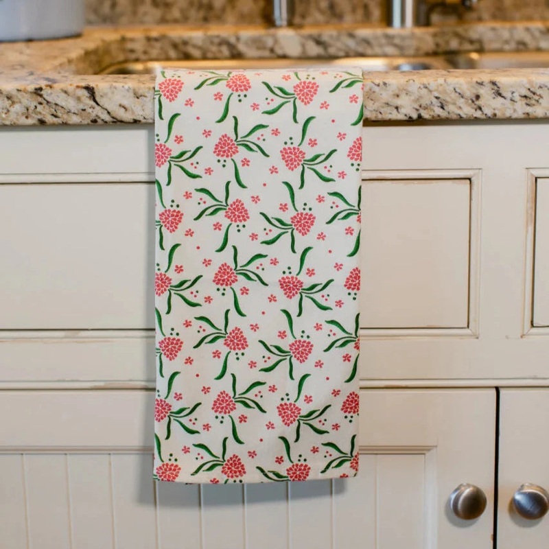 New Wing Studio- Raspberry Ripple Tea Towel