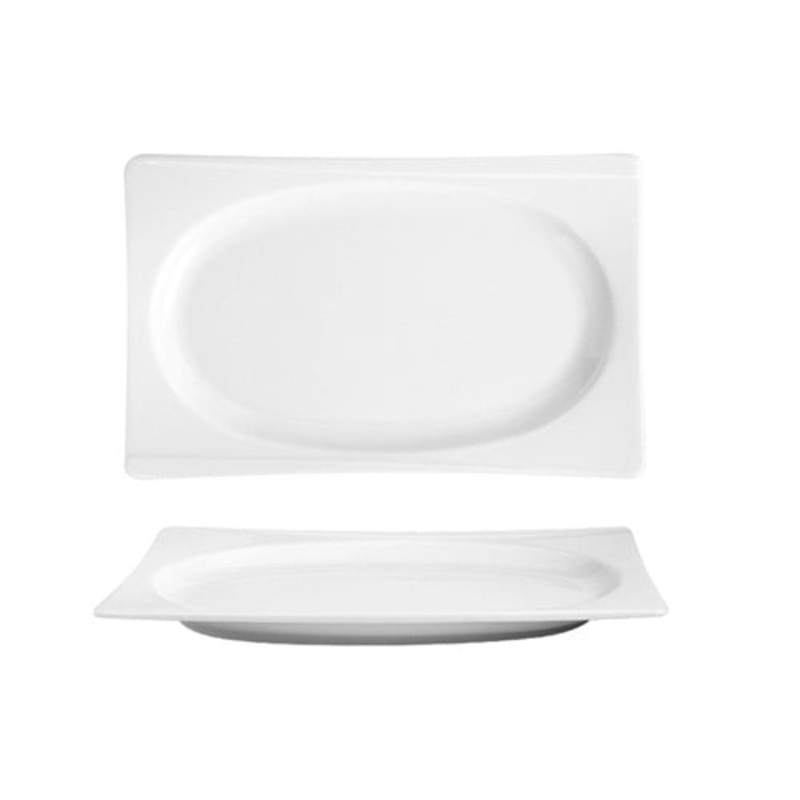 Porcelain Hong Kong 9.75″ x 6.25″ x h:1″ Rectangular White Porcelain Platter