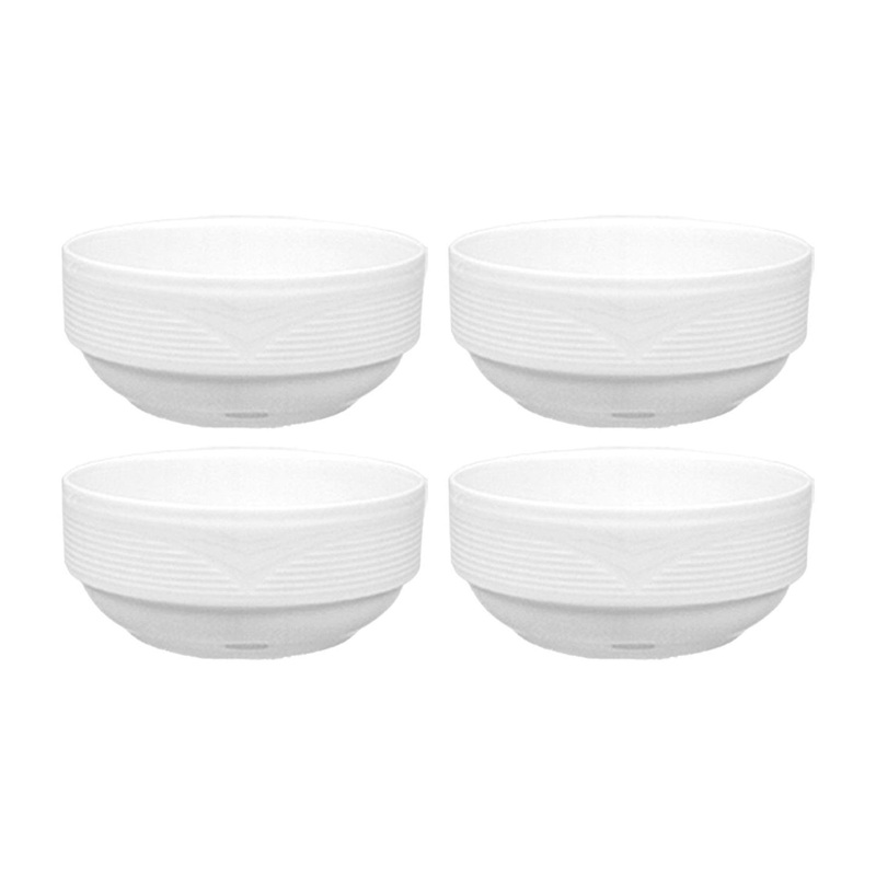 Porcelain Saturn dia.4″ h:1.75″ 8 oz. Round White Porcelain Bowl (Set of 4)