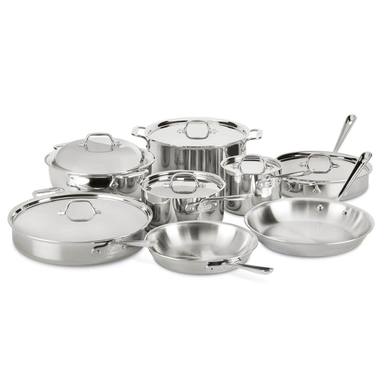 All-Clad D3 Tri-Ply Stainless-Steel 14-Piece Cookware Set
