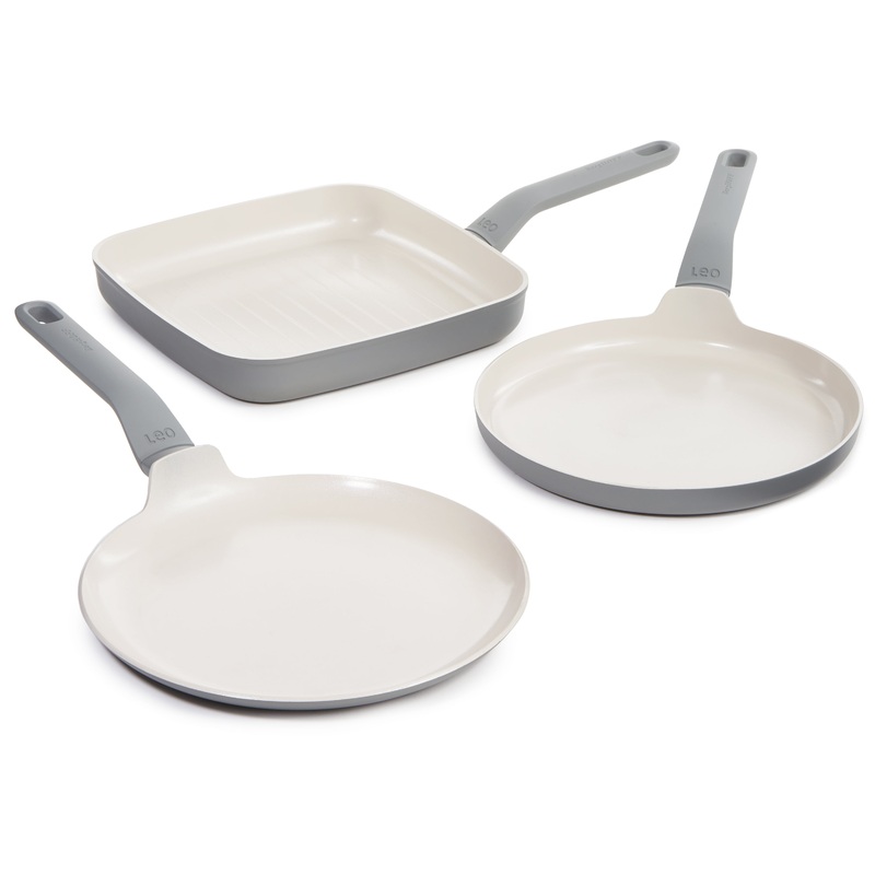 BergHOFF Balance 3Pc Nonstick Ceramic Specialty Cookware Set, Recycled Aluminum, Moonmist