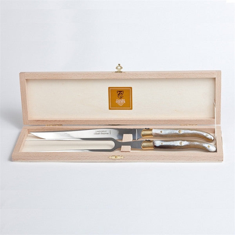 Claude Dozorme Laguiole Carving Set – Light Horn