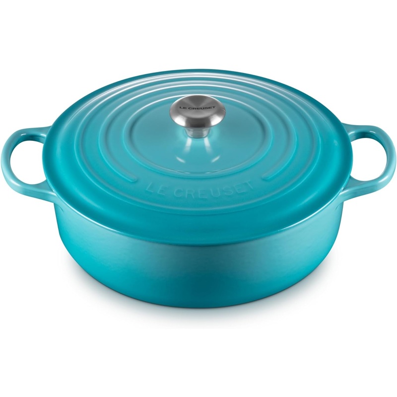 Le Creuset 6 3/4 Qt. Enameled Cast Iron Signature Round Wide Oven – Caribbean