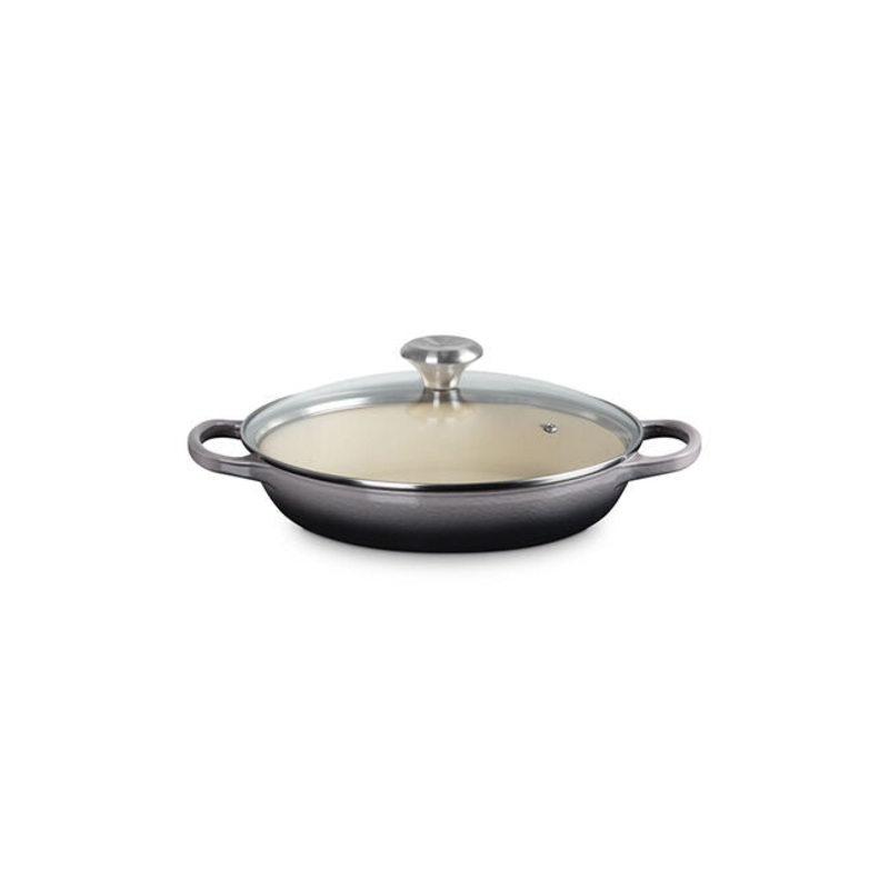 Le Creuset Enameled Cast Iron Signature Round Braiser with Glass Lid – Oyster