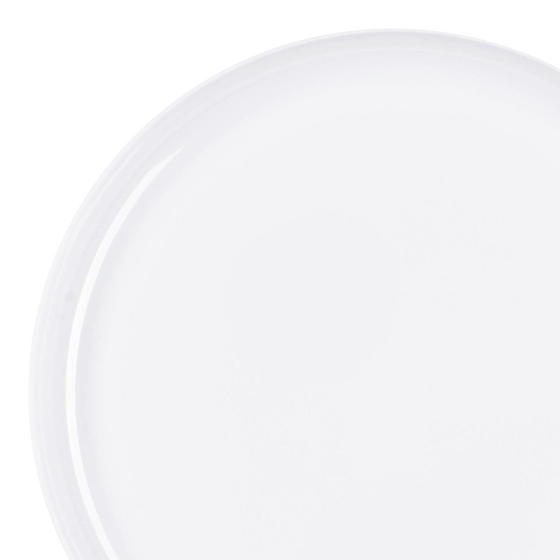 White Flat Round Disposable Plastic Dinner Plates (10″)