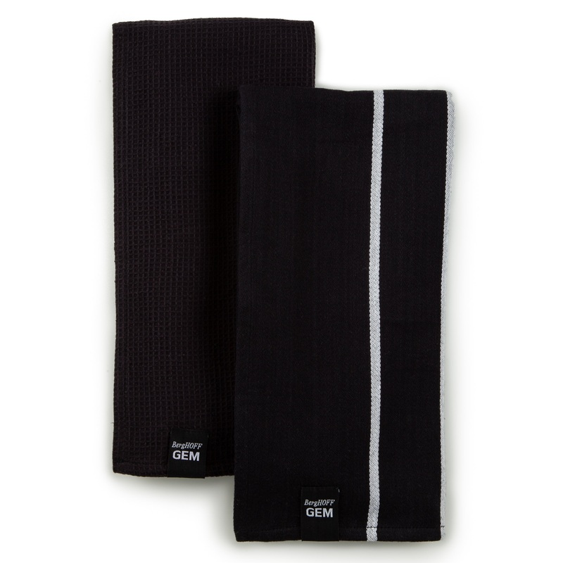 BergHOFF GEM 2pc Cotton Tea Towel Set, Black