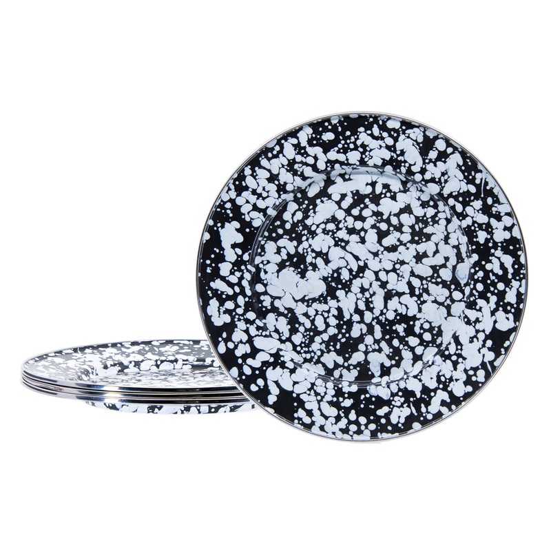 Black Swirl Dinner Plates – Set of 4