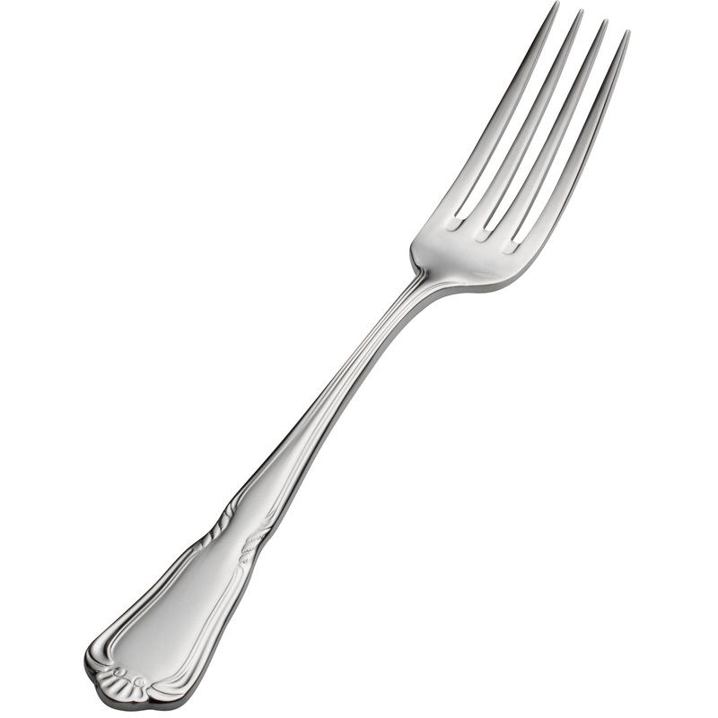 Bon Chef S1505 Sorento 7 3/4″ 18/10 Stainless Steel Extra Heavy Weight Dinner Fork – 12/Pack