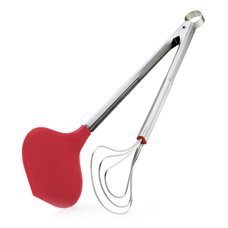 Cuisipro 13 Inch Fish Tongs Stainless Steel Silicone Locking Long Seafood