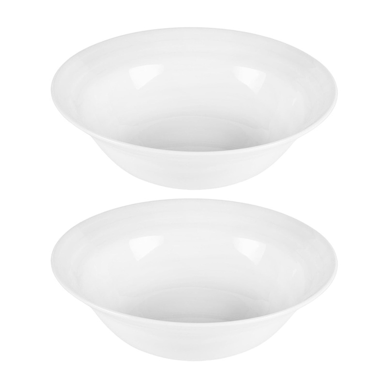 Porcelain Lizbon dia.9″ h:2.75″ 42 oz. Round White Porcelain Bowl (Set of 2)