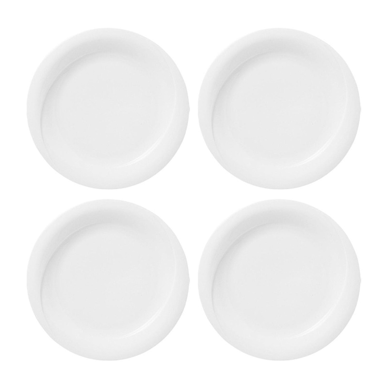 Porcelain X-tanbul dia.9″ Round White Porcelain Plate (Set of 4)