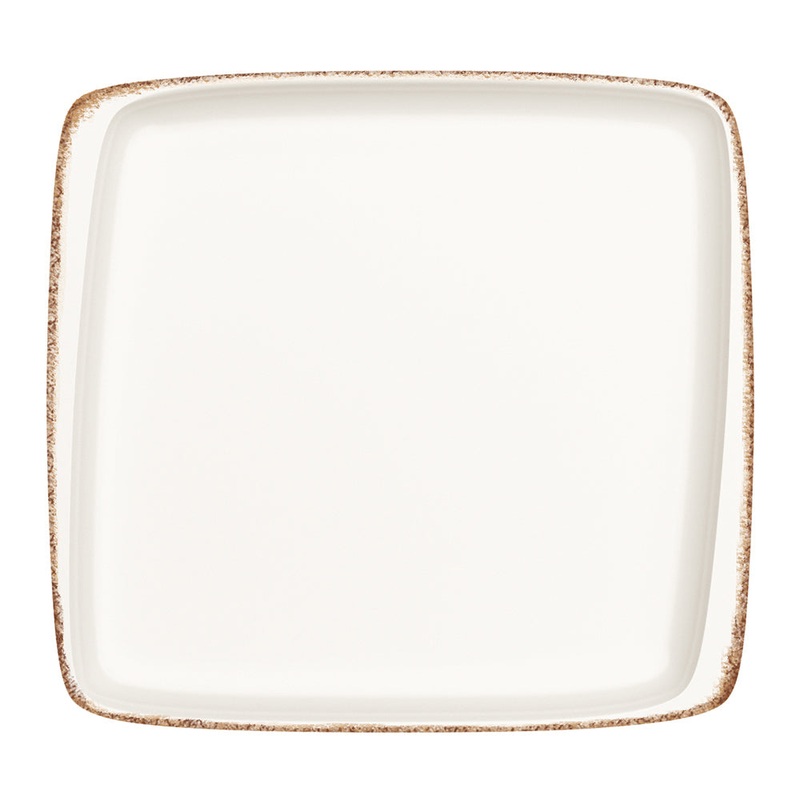 Retro 12.75″ x 12″ x h:0.75″ Square Decorated Porcelain Platter