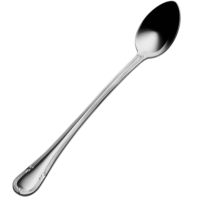 Bon Chef S802 Florence 7 11/16″ 18/10 Stainless Steel Iced Tea Spoon – 12/Pack
