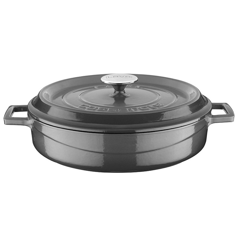 Cast Iron dia.11″ h:2″ 3.75 qt. Round Grey Cast Iron Dutch Oven