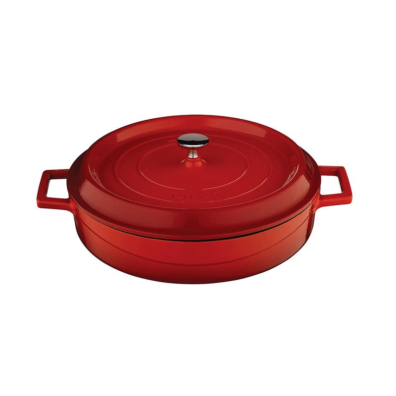 Cast Iron dia.11″ h:2″ 3.75 qt. Round Red Cast Iron Dutch Oven